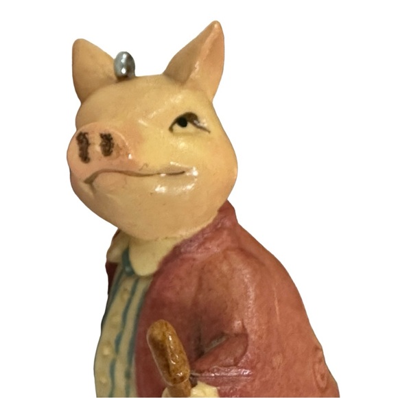 Vintage 1980 Italian Carved Anri Beatrix Potter Pigling Bland Ornament - Picture 8 of 14